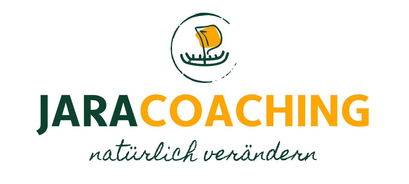 logo, wortmarke "jaracoaching" und claim "natürlich verändern"